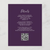 Budget Zilveren Paarse Bloemen Plum QR Code Huweli (Achterkant)