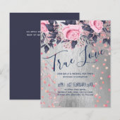 BUDGET Zilveren Rosegold Navy Roze Metalen Bruilof (Voorkant / Achterkant)