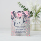 BUDGET Zilveren Rosegold Navy Roze Metalen Bruilof (Staand voorkant)