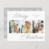 BUDGET Zilveren Script Vrolijk Kerstfeest Fotocoll (Voorkant / Achterkant)