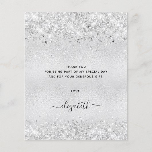 BUDGET zilverglitterstof op jaardag bedankt (Achterkant)