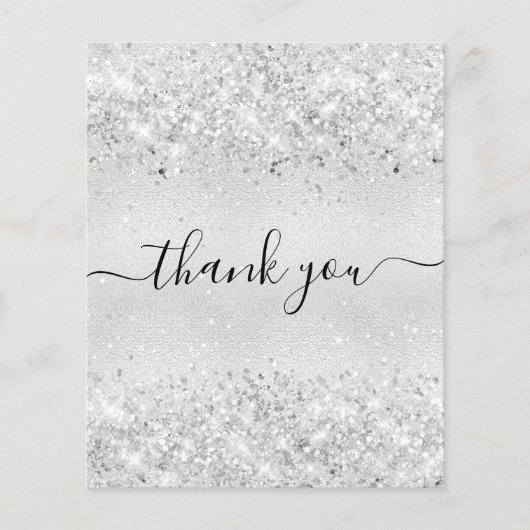 BUDGET zilverglitterstof op jaardag bedankt (Voorkant)