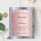 Budget zilverroze glitter elegant bruiloft