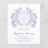 BUDGET Zoet 16 Verjaardag Blauw Bloemkam (Voorkant)