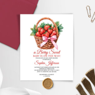Budget Zoete Aardbei Baby Shower Uitnodiging