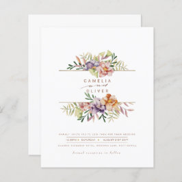 Budget Zomer Bloemachtige Trouw Uitnodiging QR Cod