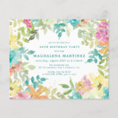 Budget Zomer Bloemen 30e Verjaardag Uitnodiging (Voorkant)