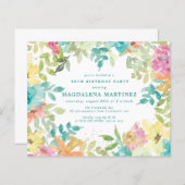 Budget Zomer Bloemen 90e Verjaardag Uitnodiging (Voorkant / Achterkant)