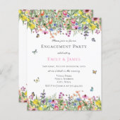 Budget Zomer Bloemen Engagement Party Uitnodiging (Voorkant / Achterkant)