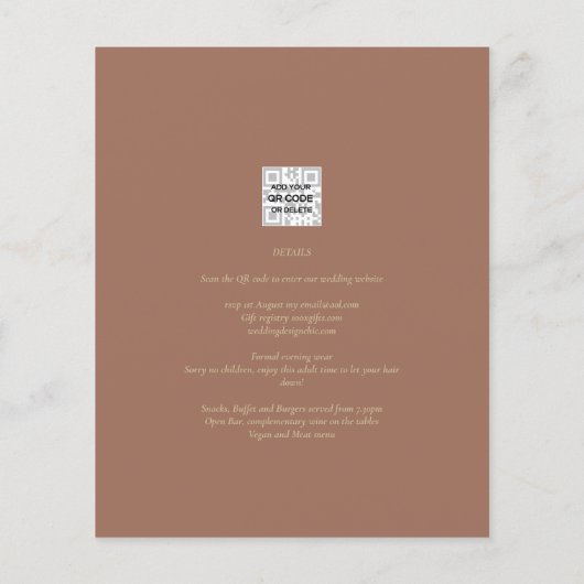BUDGET Zomer Bloemig Huwelijksuitnodiging QR Code  Flyer (Achterkant)