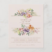 BUDGET Zomer Bloemig Huwelijksuitnodiging QR Code  Flyer (Voorkant)