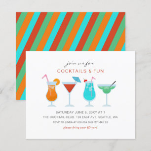 Budget Zomer Drinken Cocktail party Uitnodigingen
