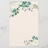 Budget zomer lente ivoor bloemen bruiloft uitnodig (Achterkant)