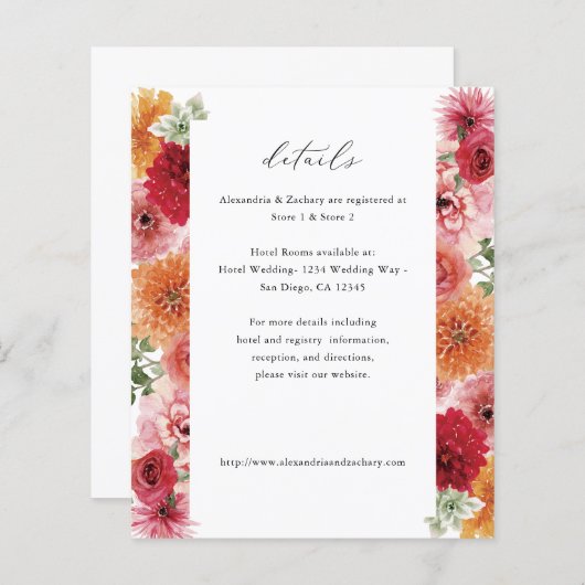 Budget Zomer Multi Kleur Bloemen Details (Voorkant / Achterkant)