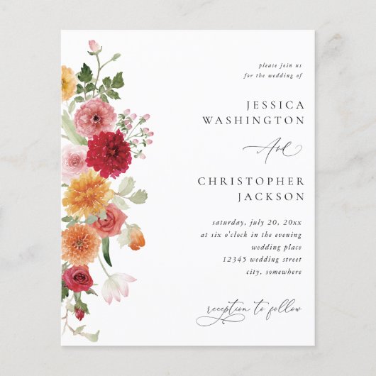 Budget Zomer Multi Kleur Bloemen Huwelijk (Voorkant)