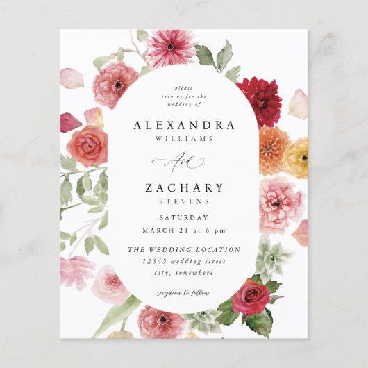 Budget Zomer Multi Kleur Bloemen Huwelijk 2 (Voorkant)