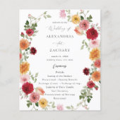 Budget Zomer Multi Kleur Bloemen Trouwprogramma 2 (Voorkant)