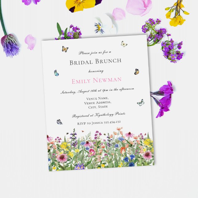 Budget Zomer Waterverf Bridal Brunch Invitation (Creator heeft geüpload)