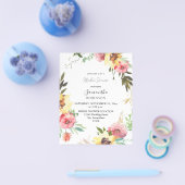 Budget Zomer Zonnebloem Bruiloft Bridal Shower Flyer (Enkel)