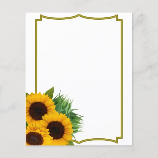 Budget Zonnebloem Baby Shower Uitnodiging (Achterkant)