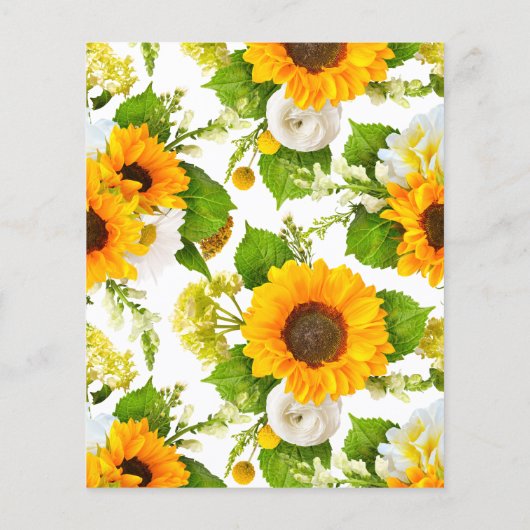 Budget Zonnebloem | Boho Floral Baby shower Flyer (Achterkant)