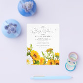 Budget Zonnebloem | Boho Floral Baby shower Flyer (Enkel)