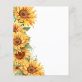 Budget zonnebloem elegante bruids douche uitnodigi flyer (Achterkant)