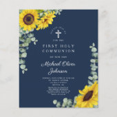 Budget Zonnebloem Eucalyptus Blauw Eerste Communie (Voorkant)