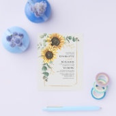Budget Zonnebloem Eucalyptus Trouwkaart Flyer (Enkel)