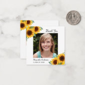 BUDGET Zonnebloem Foto's Afstuderen Hartelijk dank Notitiekaartje (Voorkant / Achterkant in situ)
