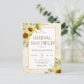 Budget Zonnebloem Geel Bloemen Vrijgezellenfeest Uitnodiging Briefkaart (Staand voorkant)