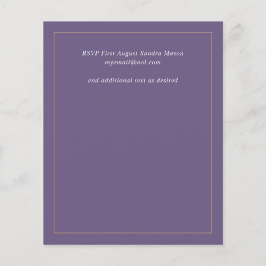 Budget Zonnebloem Huwelijksthema Lavendel Paars (Achterkant)