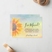 Budget Zonnebloem Ik heb de Verplaatsende Aankondi Notitiekaartje (Voorkant / Achterkant in situ)