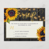 Budget zonnebloem rustieke trouw-rsvp kaart FLYER (Voorkant)