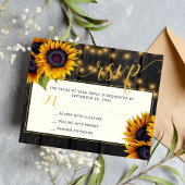 Budget zonnebloem rustige land bruiloft rsvp card