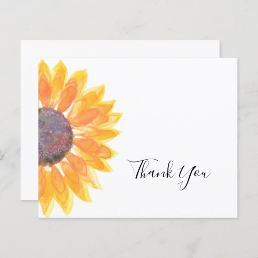Budget zonnebloem Waterverf Hartelijk dank (Voorkant / Achterkant)