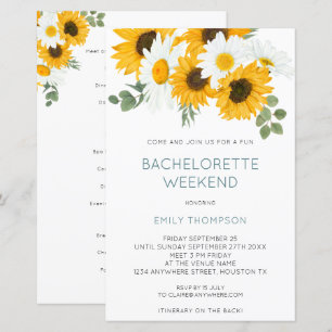 Budget Zonnebloem Weekend Meidenfeest Uitnodiging