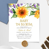 Budget Zonnebloemen Baby in Bloom Uitnodiging