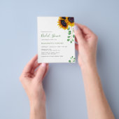 Budget zonnebloemen eucalyptus bruidsdouche uitnod flyer (Hand)