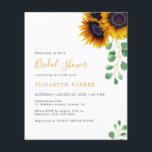 Budget zonnebloemen eucalyptus bruidsdouche uitnod flyer<br><div class="desc">Elegante waterverf eucalyptusbladeren en zonnebloemen bruidsshower moderne BUDGET betaalbare uitnodiging FLYER met een chic faux gouden typografie script. GELIEVE VOOR AANKOOP HET VOLGENDE TE LEZEN! Dit is een budget uitnodiging gedrukt op een FLYER. Houd er rekening mee dat BUDGET PAPIER DUN IS - U kunt upgraden naar karton ENVELOPPE NIET...</div>