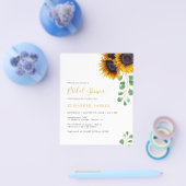 Budget zonnebloemen eucalyptus bruidsfeest uitnodi flyer (Enkel)