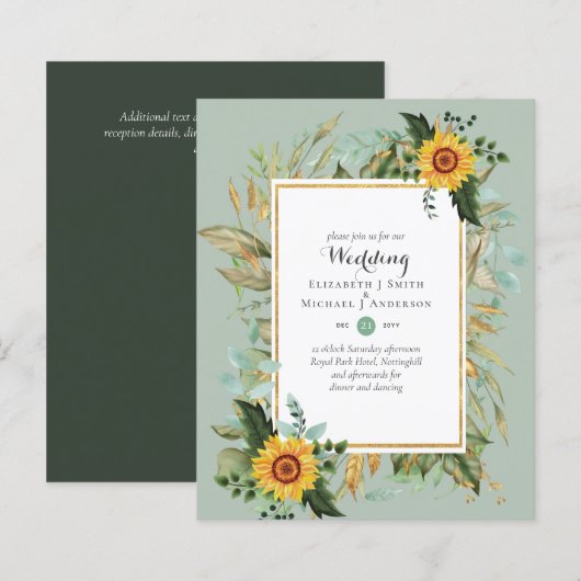 BUDGET Zonnebloemen Eucalyptus Greenery Wedding (Voorkant / Achterkant)