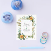 BUDGET Zonnebloemen Eucalyptus Greenery Wedding Flyer (Enkel)