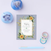 BUDGET Zonnebloemen Eucalyptus Greenery Wedding Flyer (Enkel)