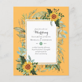BUDGET Zonnebloemen Eucalyptus Greenery Wedding Flyer