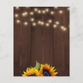 Budget zonnebloemen huis warming bbq uitnodiging flyer (Achterkant)