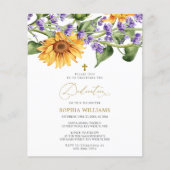 Budget Zonnebloemen & Lavander Toewijding uitnodig (Voorkant)