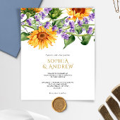 Budget Zonnebloemen & Lavendel Uitnodiging voor br