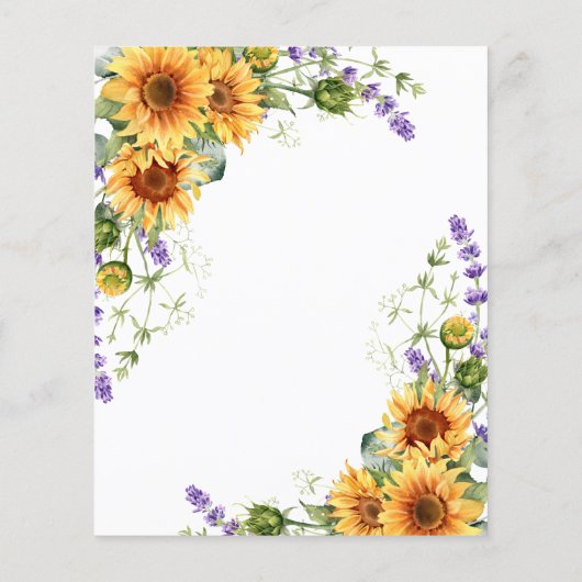 Budget Zonnebloemen & Lavendel Uitnodiging voor br (Achterkant)