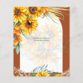 BUDGET Zonnebloemen Pampas Gras Terracotta Bruilof Flyer (Achterkant)